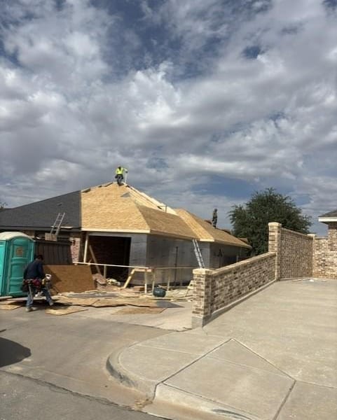 Home addition framing under construction